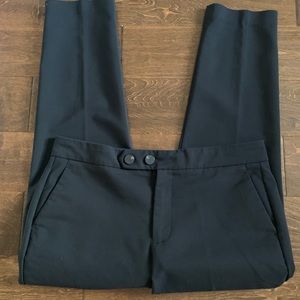 Mango Black Slim-Fit Ankle Trousers Pants